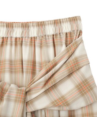 Green Parks イージーケアチェックボリュームスカート Beige