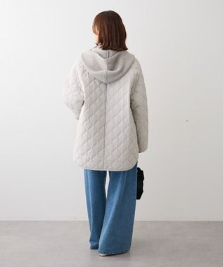 Green Parks ２ＷＡＹニットフードキルティングブルゾン Light Gray