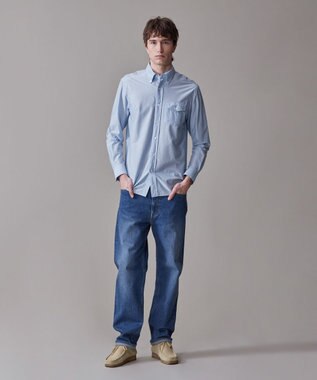 J.PRESS MEN 【KANEMASA JERSEY】【きちんと見え、快適な着心地】ストライプジャージ ボタンダウンシャツ / JAPAN MADE サックスブルー系1