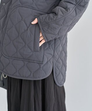 Green Parks ２ＷＡＹニットフードキルティングブルゾン Charcoal Gray