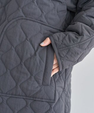 Green Parks ２ＷＡＹニットフードキルティングブルゾン Charcoal Gray