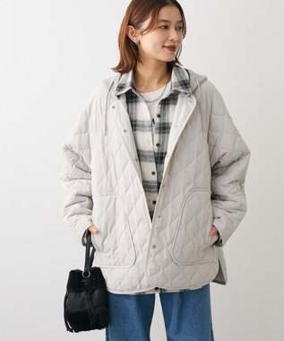 Green Parks ２ＷＡＹニットフードキルティングブルゾン Light Gray