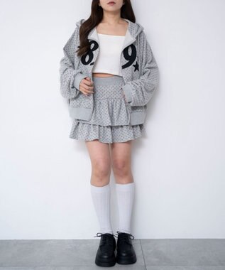 WEGO 【ウエストゴム】スウェットフリルスカパン 柄4