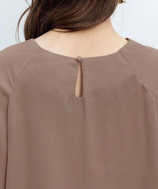 Tiaclasse 【洗える】ラグランパフスリーブブラウス モカ