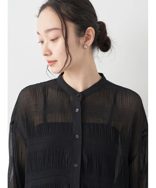 earth music&ecology クシュクシュシアーシャツ Black