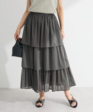 Green Parks Ｉ　ボイル段々ティアードスカート Charcoal Gray