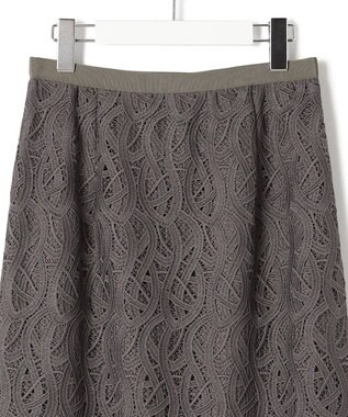 23区 【洗える】ジオメトリックレース Iライン スカート ブラウン系