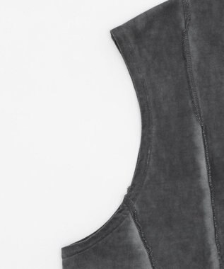 WEGO 【ユニセックス着用ITEM/MLサイズ展開】コールドダイスウィッチングロゴノースリーブ スミクロ