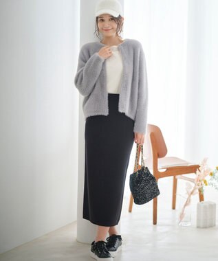 ANY SIS S 【洗える】チュールベロア プルオーバー アイボリー