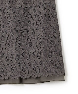 23区 【洗える】ジオメトリックレース Iライン スカート ブラウン系