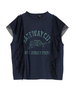 Green Parks ・ＳＵＧＡＲ　ＳＰＯＯＮ　ＴＩＧＥＲｐｔラッフルフレンチＴ Navy