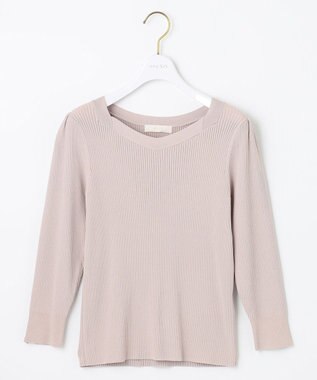 ANY SIS 【洗える】ネックポイントリブ ニット ローズグレー