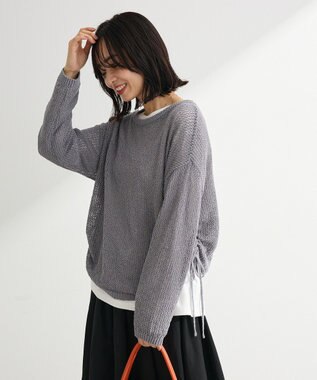 Green Parks サイドシャーリング透かし編みニットプルオーハ