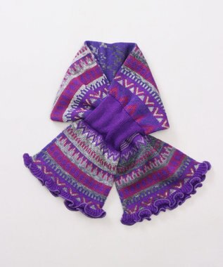 AURORA 【 ANNA SUI（アナ スイ）】ジャカードキャンディーマフラー(WASH) パープル