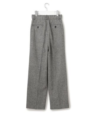 23区 シルクネップヘリンボーン ワイドパンツ ブラック系