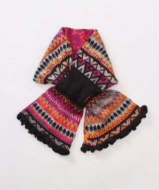 AURORA 【 ANNA SUI（アナ スイ）】ジャカードキャンディーマフラー(WASH) ブラック