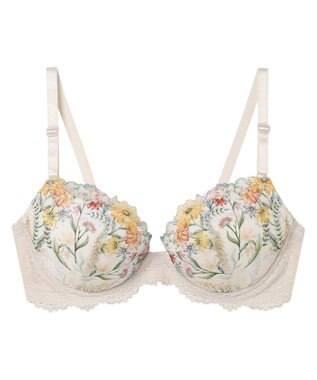 une nana cool バックスタイルまでかわいい Steppe Flower ワイヤーブラ ライトベージュ