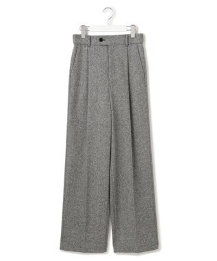 23区 シルクネップヘリンボーン ワイドパンツ ブラック系