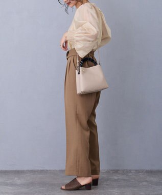 MioFIRANO STONE B001 ハンドバッグ BEIGE