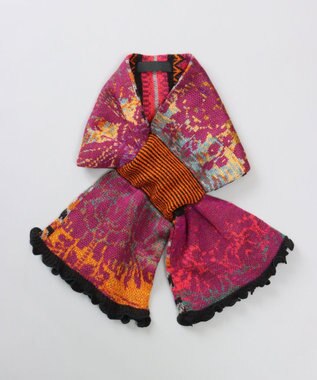 AURORA 【 ANNA SUI（アナ スイ）】ジャカードキャンディーマフラー(WASH) ブラック