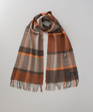 AURORA 【 LANVIN COLLECTION（ランバン コレクション） 】カシミヤ100％チェックマフラー(WASH)