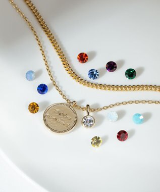 23区 カラーストーン コイン ネックレス ダイヤモンドカラー(4月)