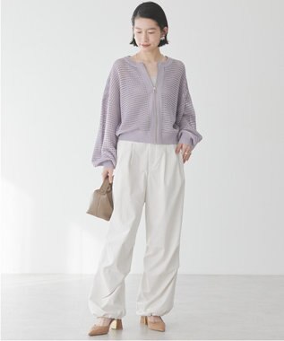 AMERICAN HOLIC ジップアップメッシュニットカーディガン Light Purple