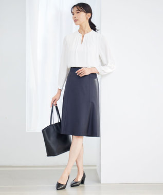 23区 【セットアップ対応】ファインネスウール フレア スカート ブラック系