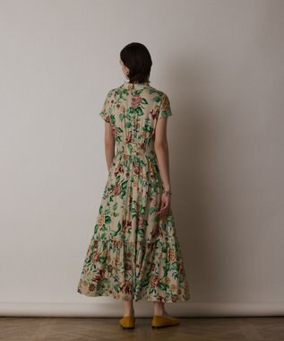 GRACE CONTINENTAL アンティークフラワープリントワンピース ベージュ