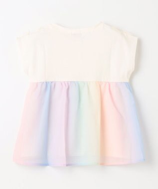 ANY KIDS バックシャン Tシャツ エクリュ×レインボー