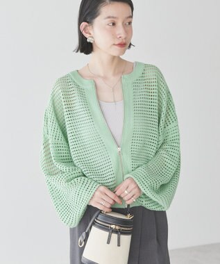 ジップアップメッシュニットカーディガン / AMERICAN HOLIC