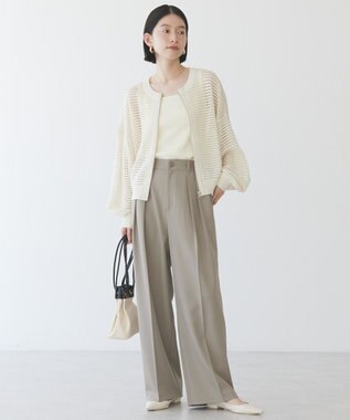 AMERICAN HOLIC ジップアップメッシュニットカーディガン Ivory