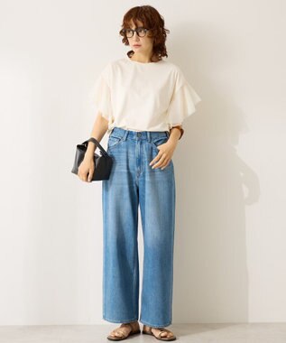 AMERICAN HOLIC 【WEB限定】袖チュールサイドスリットプルオーバー Ivory