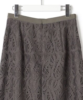 23区 【洗える】ジオメトリックレース Iライン スカート ブラウン系