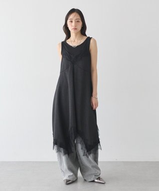 earth music&ecology レースキャミワンピース Black