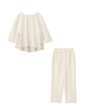 YECCA VECCA 【2点SET】バックフリルデザインセットアップ Ivory