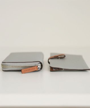 Atelier nuu 日本製 本革 バイカラーnoble スマートロングウォレット アイスグレー×キャメル