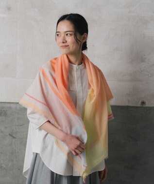 POLS 播州織 極細コットンストール オレンジ