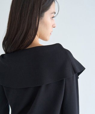 YECCA VECCA 2wayオフショルカラーカーディガン Black