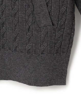 J.PRESS MEN 【ストレッチ性 / イージーケア】【FLEX YARN】ケーブルニットブルゾン型カーディガン グレー系