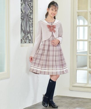 ANY KIDS リボン刺繍ハイソックス ネイビー