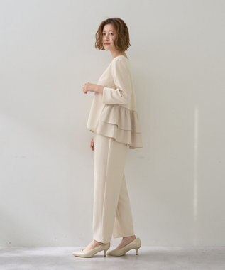 YECCA VECCA 【2点SET】バックフリルデザインセットアップ Ivory