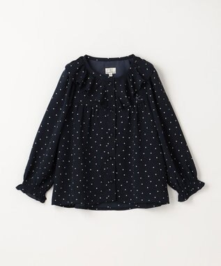 組曲 KIDS 【110-140cm】ラッフルドット ブラウス ネイビー系5