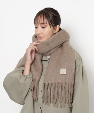 MOONBAT 【WEB限定】FURLA ウール混シャギー無地マフラー/幅40cm モカブラウン