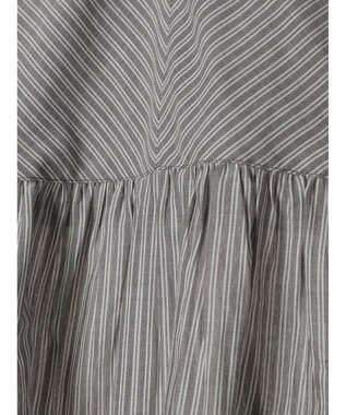 CRAFT STANDARD BOUTIQUE インド綿パフスリーブギャザーワンピース Stripe Gray