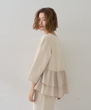 YECCA VECCA 【2点SET】バックフリルデザインセットアップ Ivory