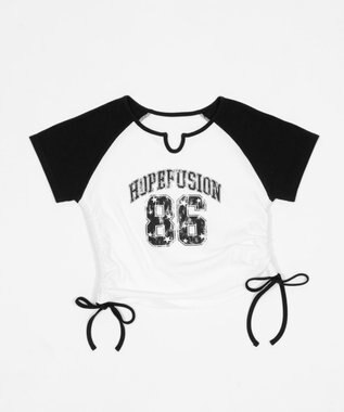 WEGO キーネックサイドレースアップちびT 柄1