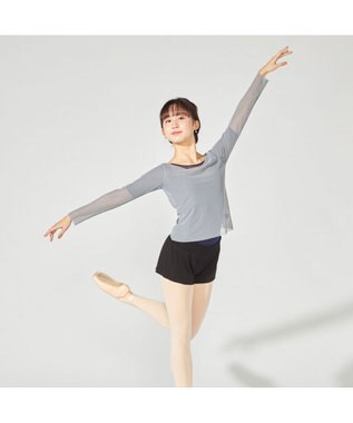 Chacott チュールトップ アッシュグレー