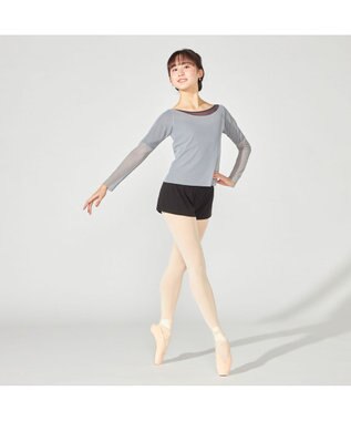 Chacott チュールトップ アッシュグレー