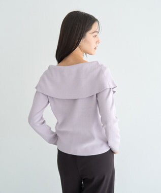 YECCA VECCA 2wayオフショルカラーカーディガン Lavender